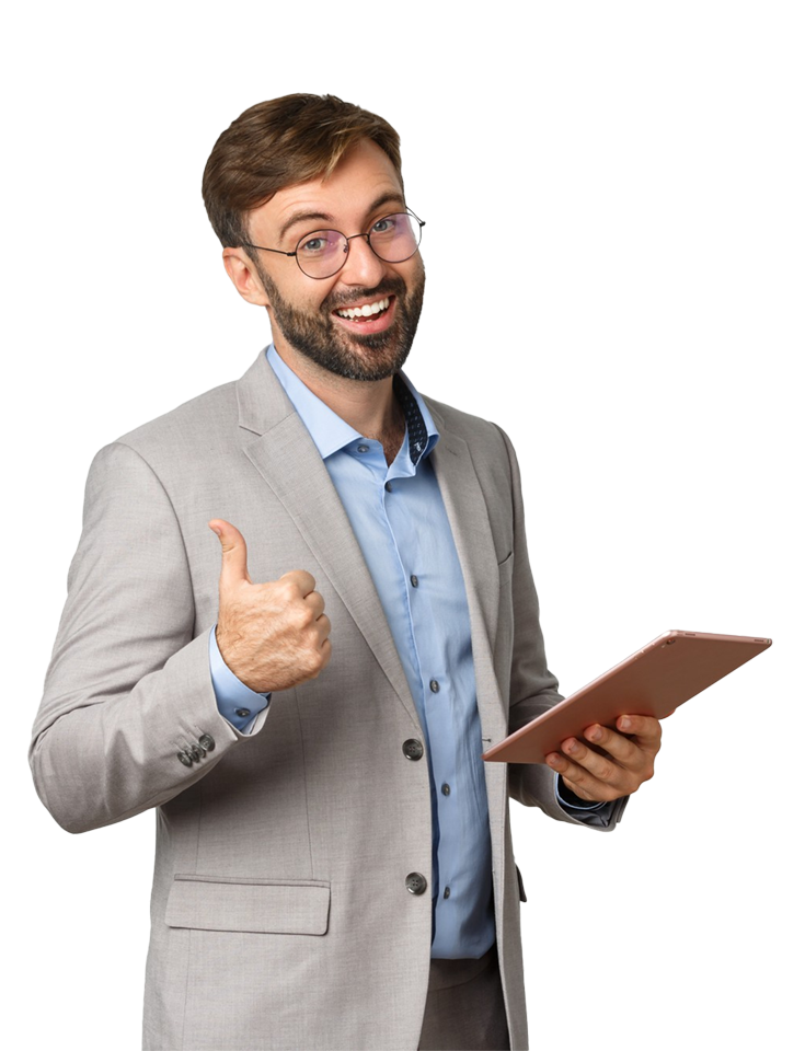 retrato-hombre-negocios-feliz-traje-gris-gafas-alabando-buen-trabajo