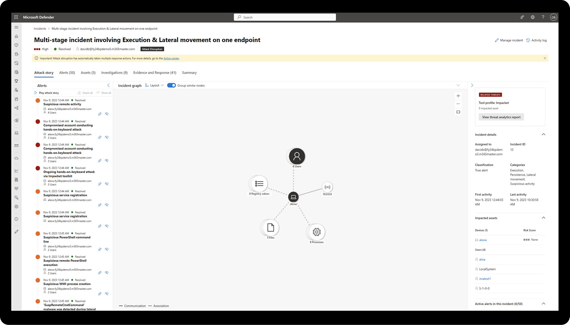 Detecta e interrumpe automáticamente amenazas sofisticadas en tiempo real y elimínalas de tu entorno.